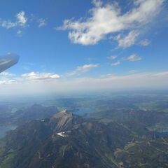 Flugwegposition um 13:45:30: Aufgenommen in der Nähe von Gemeinde St. Wolfgang im Salzkammergut, Österreich in 2973 Meter